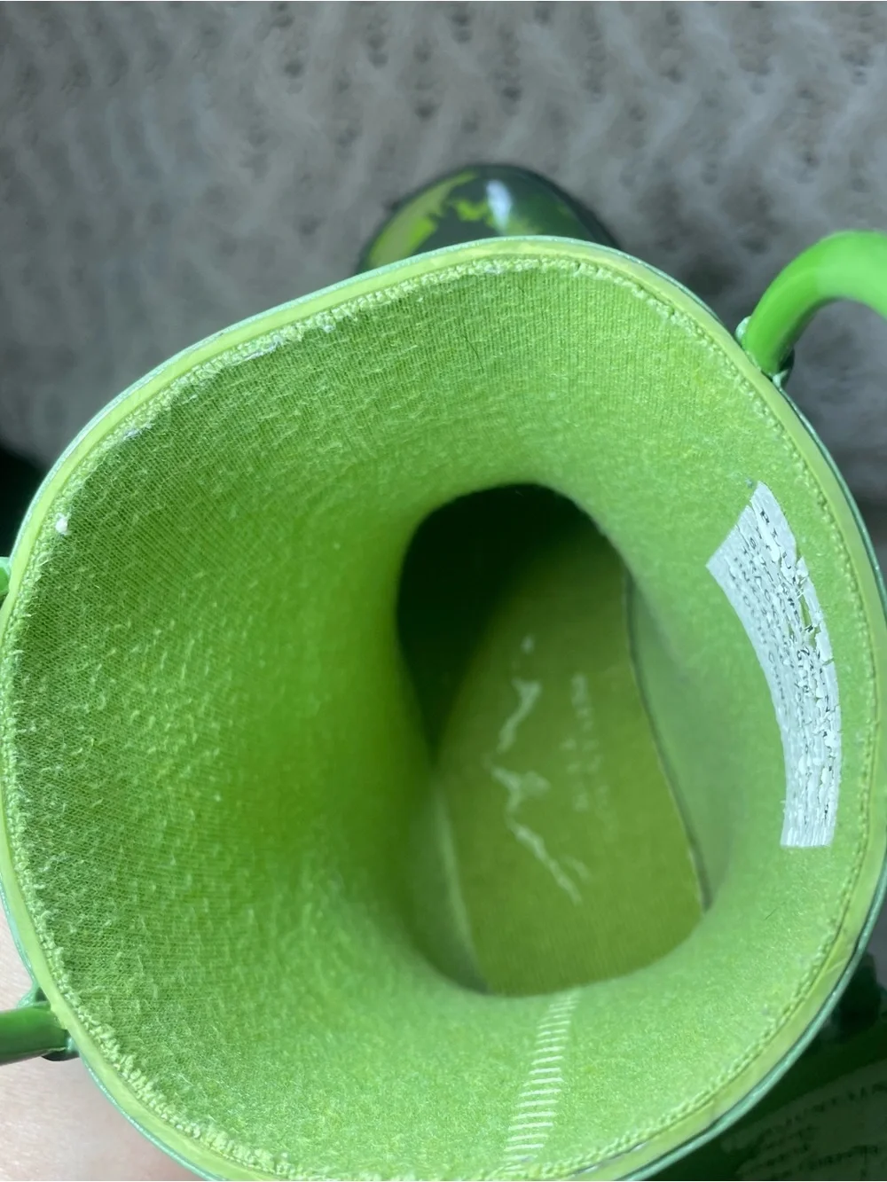 White Mountain Kids Green Dinosaur Camo Rain Boots size 9/10